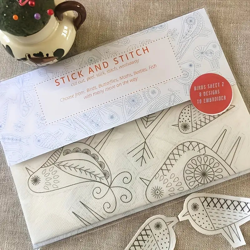Bird water-soluble embroidery transfer paper