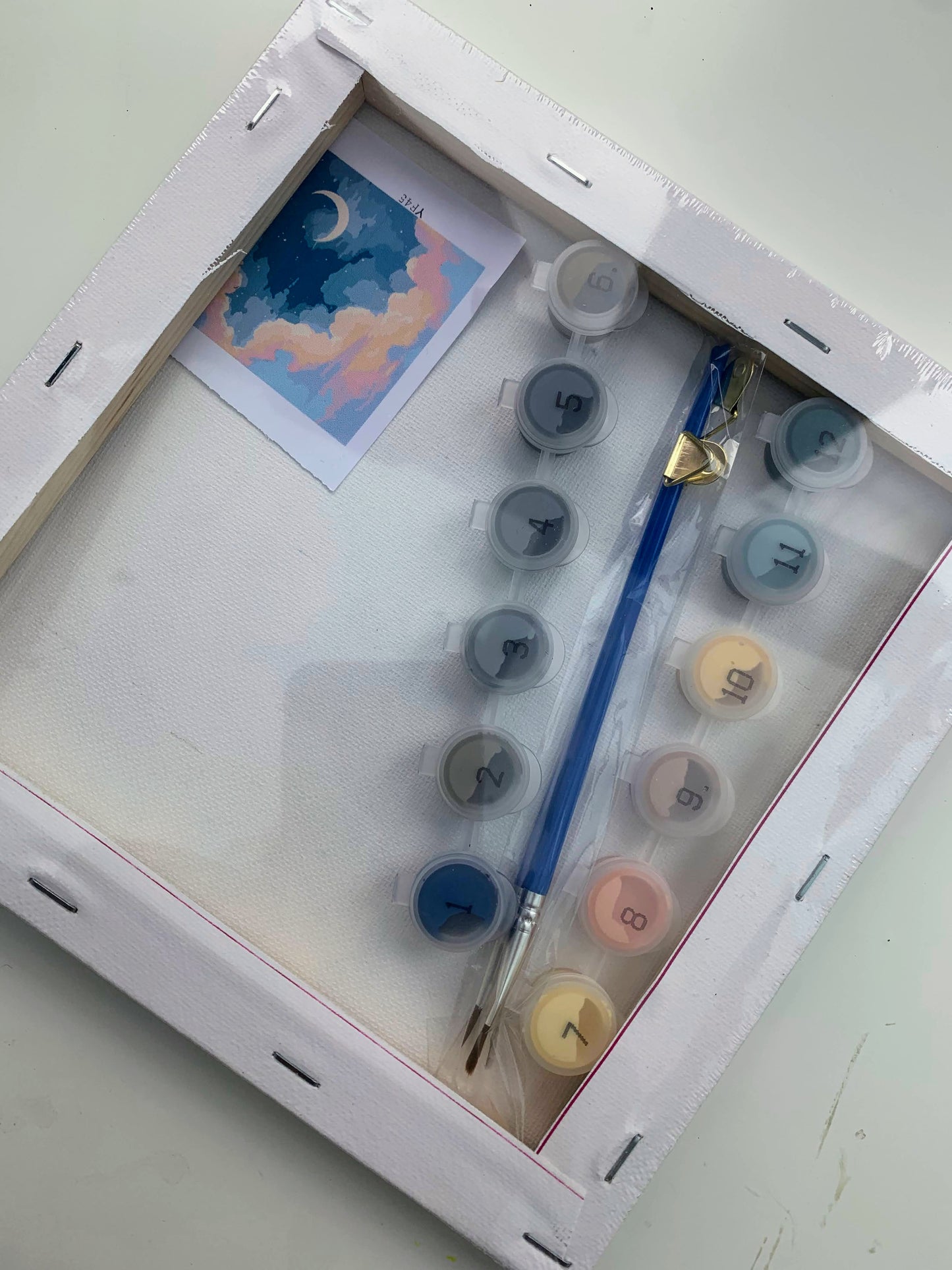 Moon and clouds paint by numbers 20cm x 20cm