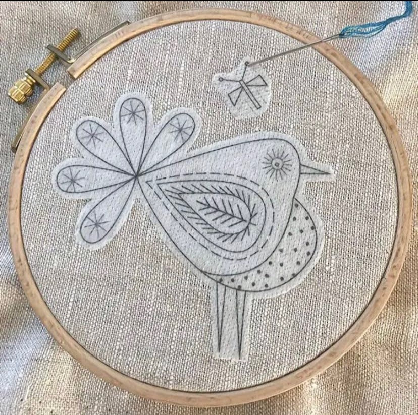 Bird water-soluble embroidery transfer paper