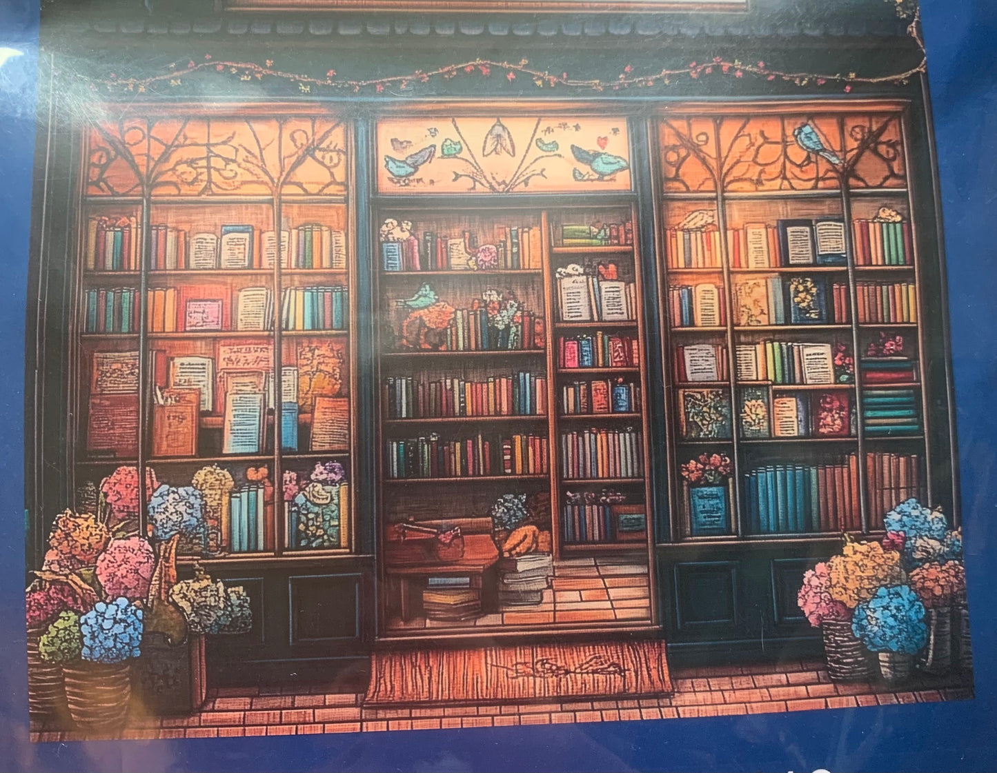 Bookstore printed cross stitch kit - 14 count