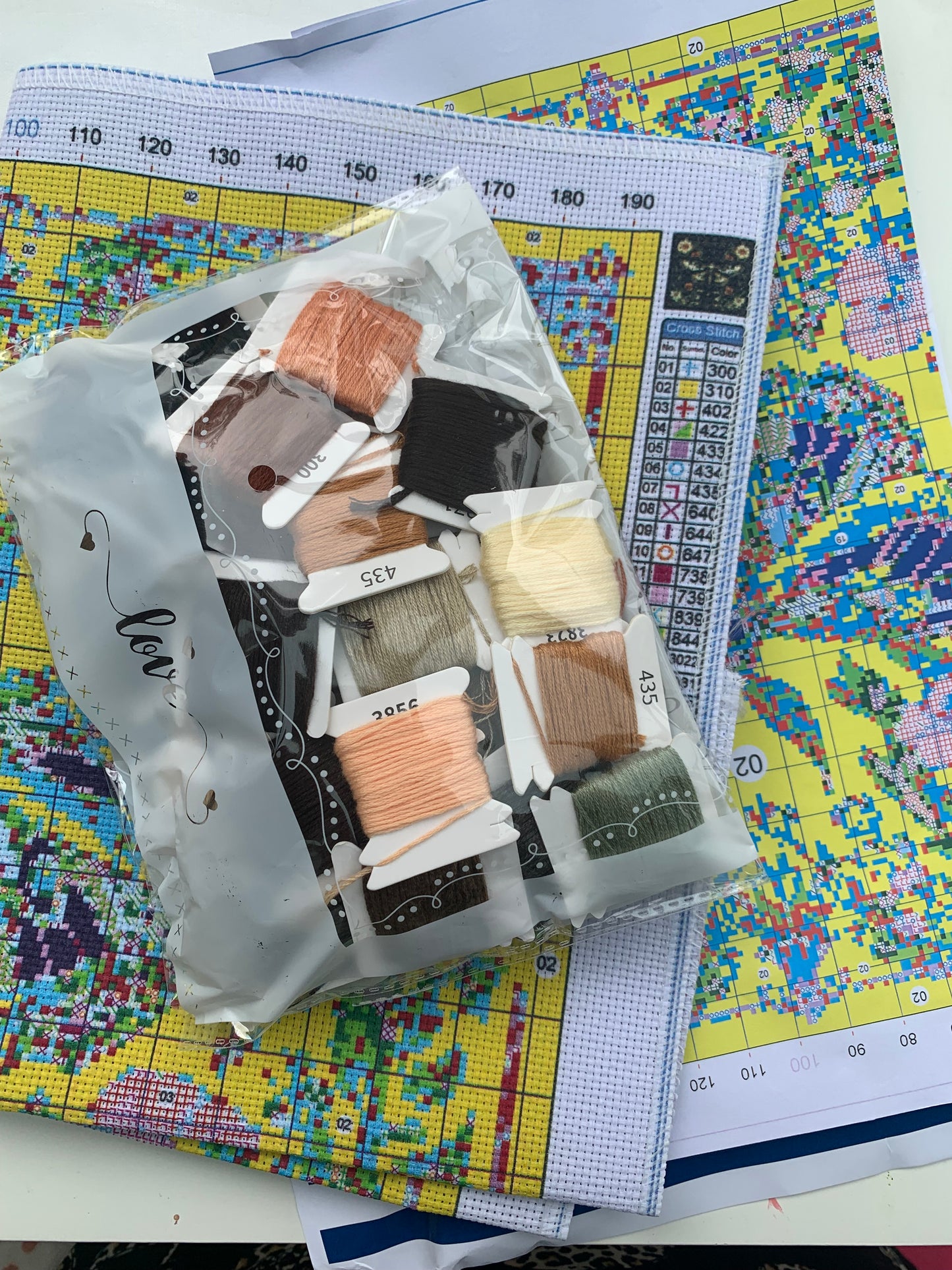 Death’s head moth stamped cross stitch kit - 14 count