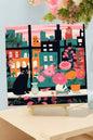 Cat on window sill paint by numbers - 20cm x 20cm