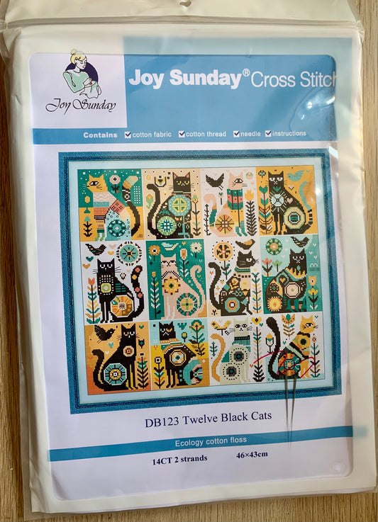 Cat sampler counted cross stitch kit - 14 count