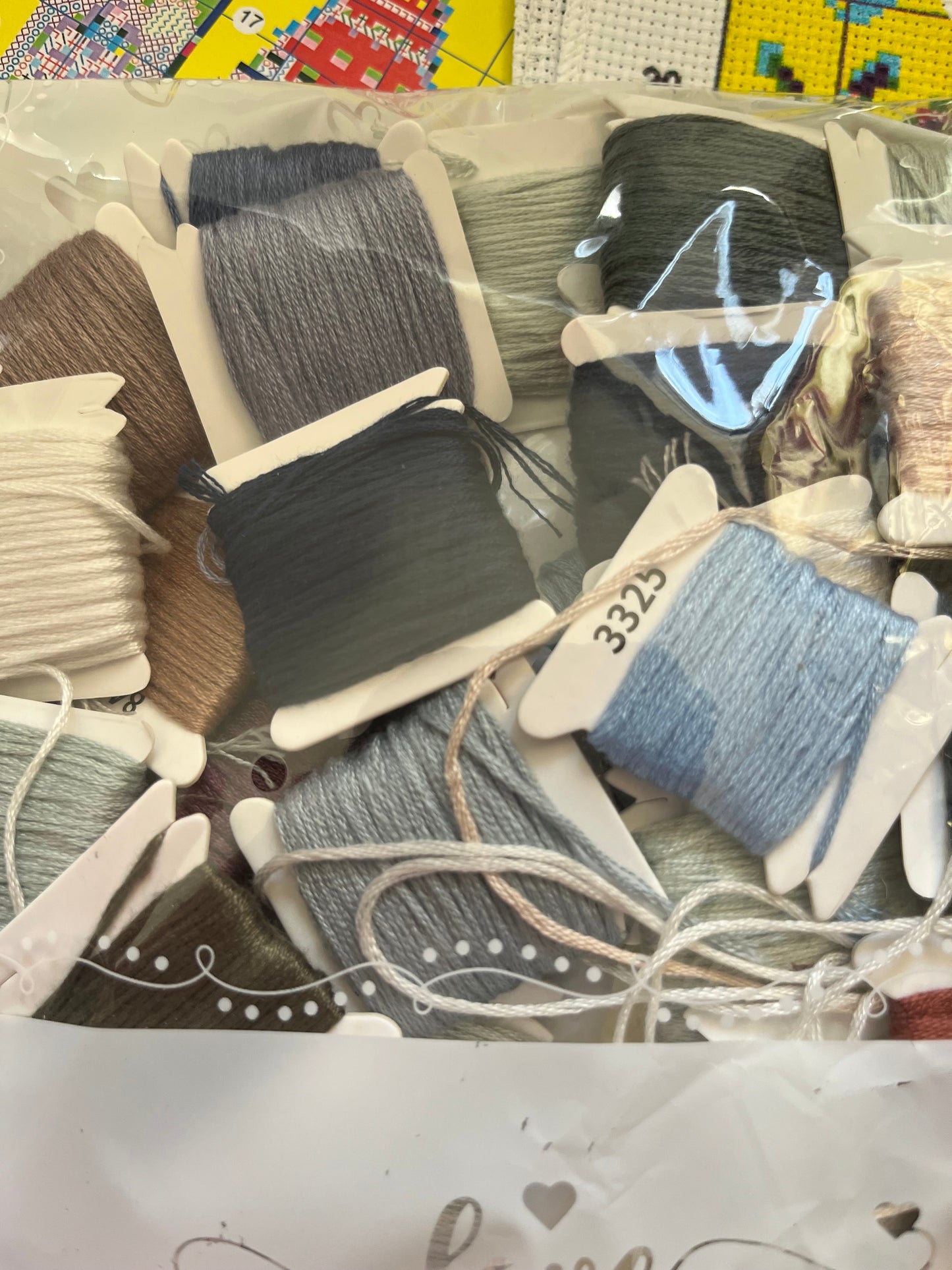 Scandi village in a snow scene stamped cross stitch kit - 14 count