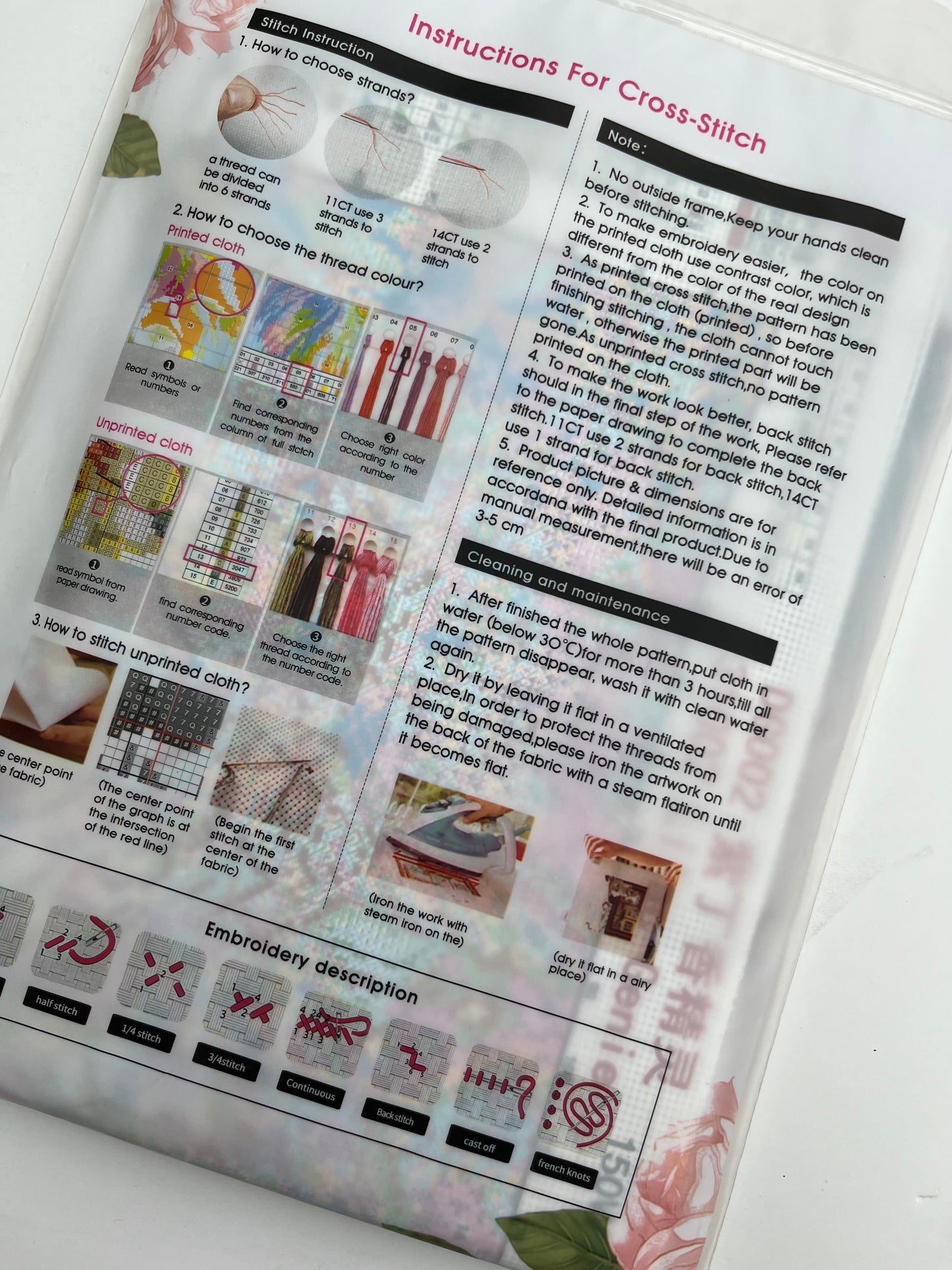 Purple lilac fairy fantasy stamped cross stitch kit - 14 count