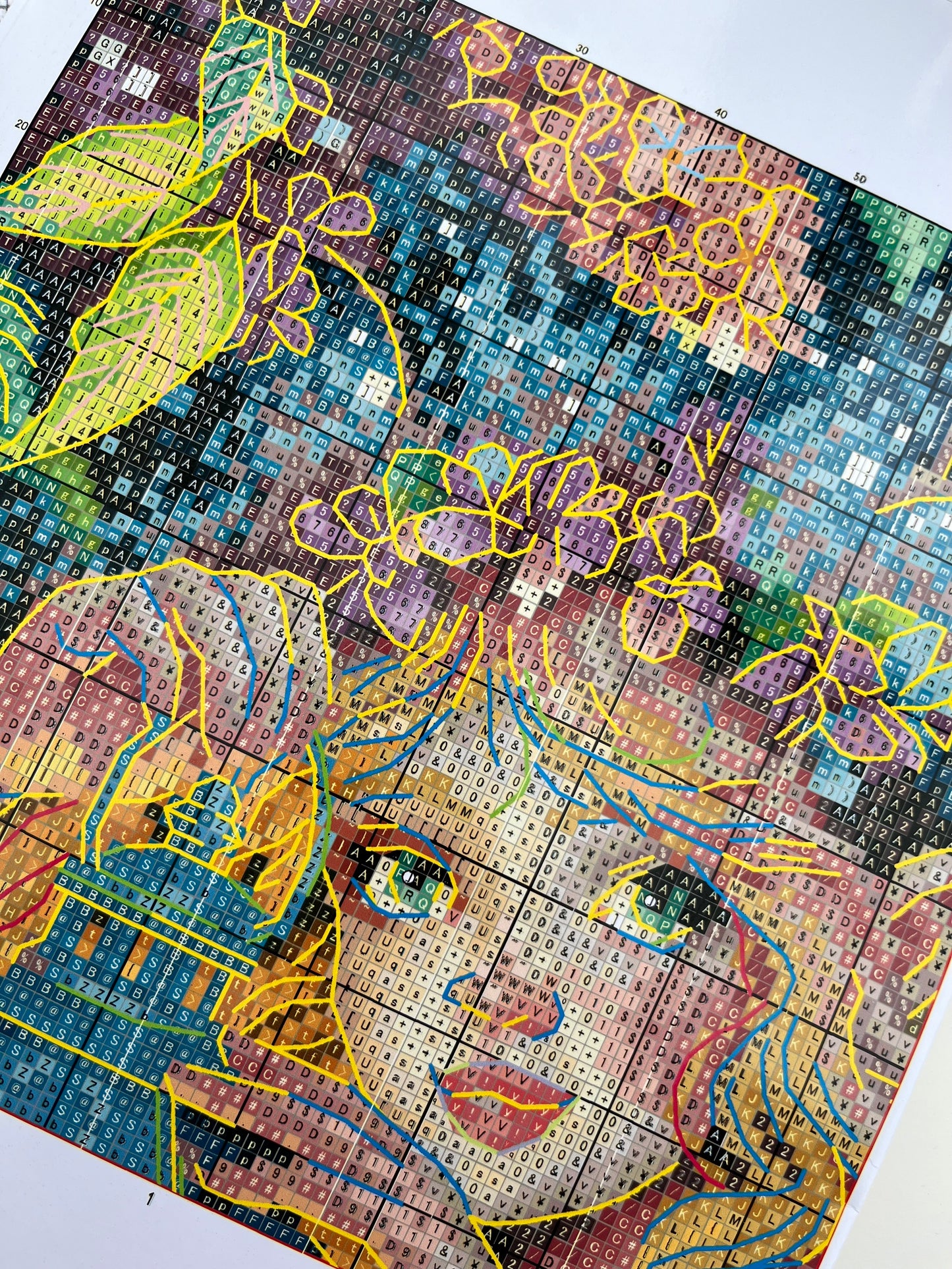 Purple lilac fairy fantasy stamped cross stitch kit - 14 count