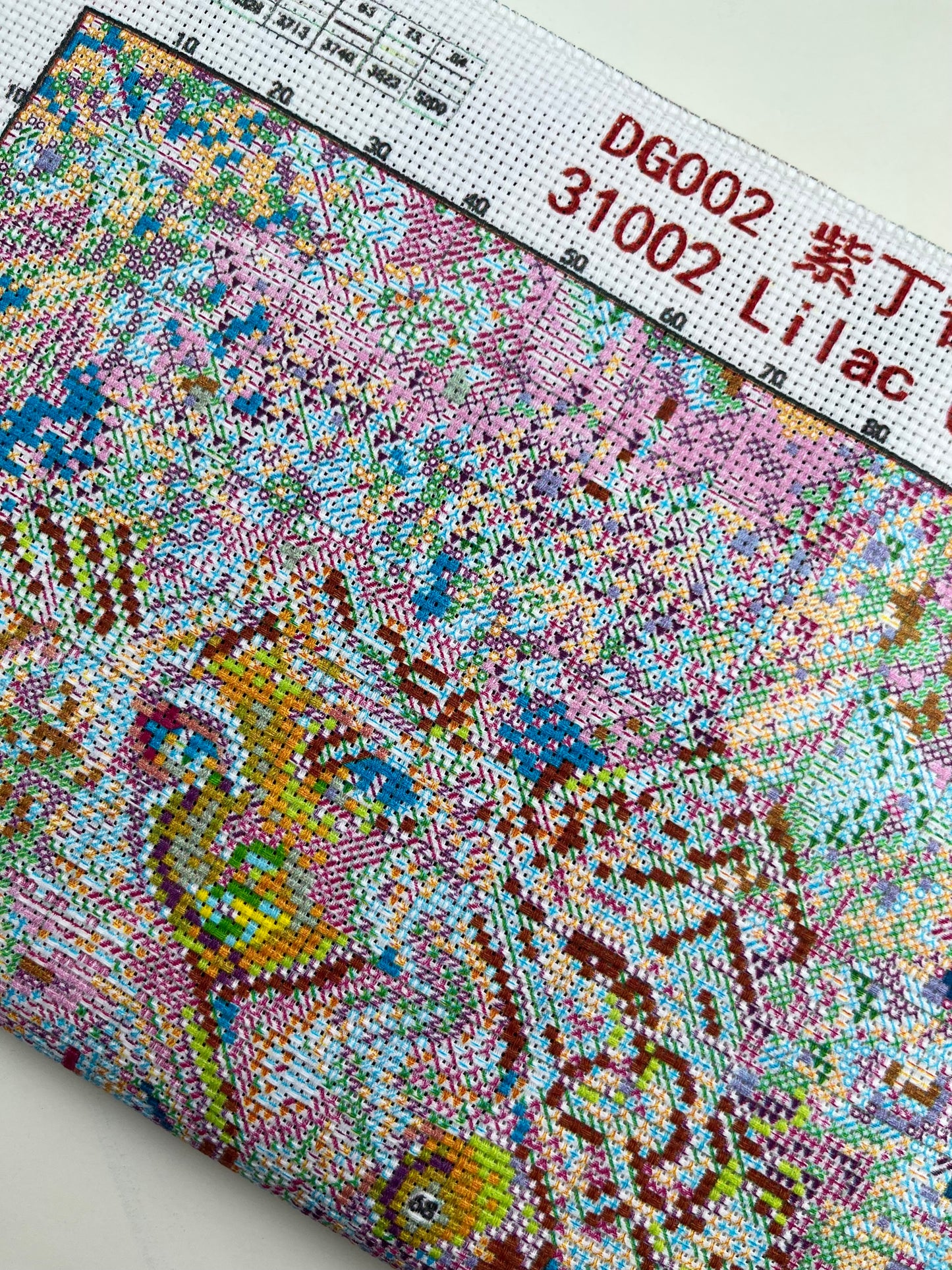 Purple lilac fairy fantasy stamped cross stitch kit - 14 count