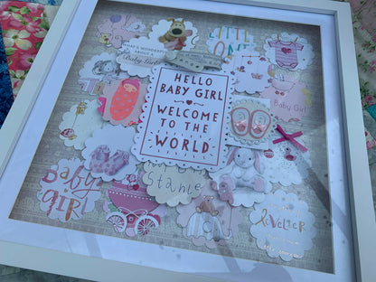 New Baby Card Keepsake Box Frame